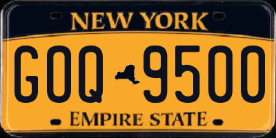 NY license plate GOQ9500
