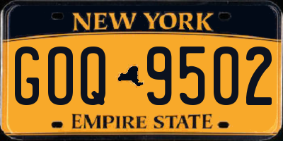 NY license plate GOQ9502