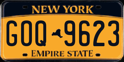NY license plate GOQ9623