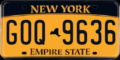NY license plate GOQ9636