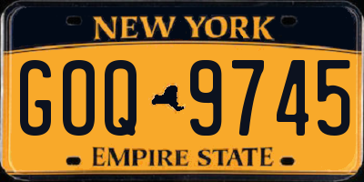 NY license plate GOQ9745