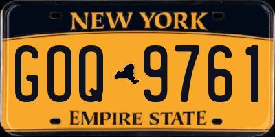NY license plate GOQ9761