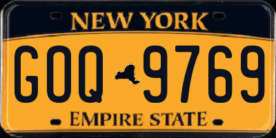 NY license plate GOQ9769