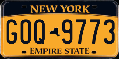 NY license plate GOQ9773