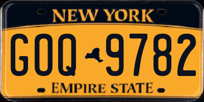 NY license plate GOQ9782
