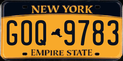 NY license plate GOQ9783