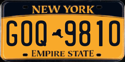 NY license plate GOQ9810