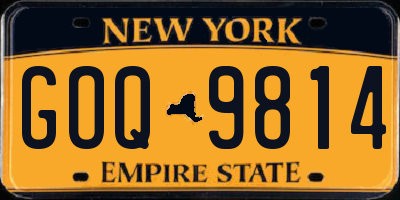NY license plate GOQ9814