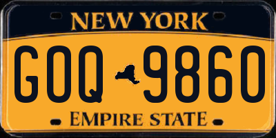 NY license plate GOQ9860