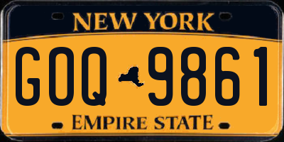 NY license plate GOQ9861
