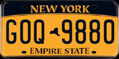 NY license plate GOQ9880