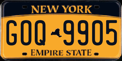 NY license plate GOQ9905