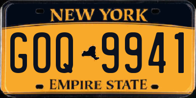 NY license plate GOQ9941