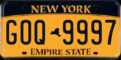 NY license plate GOQ9997
