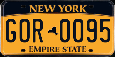 NY license plate GOR0095