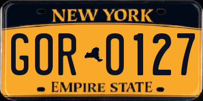NY license plate GOR0127