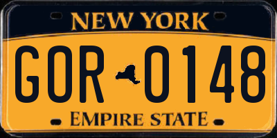 NY license plate GOR0148