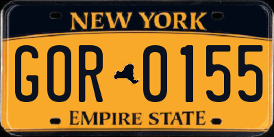 NY license plate GOR0155