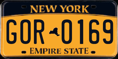 NY license plate GOR0169
