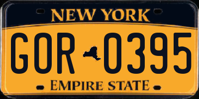 NY license plate GOR0395