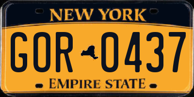 NY license plate GOR0437