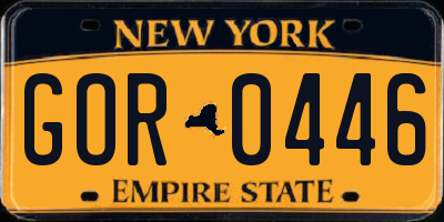NY license plate GOR0446