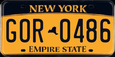 NY license plate GOR0486