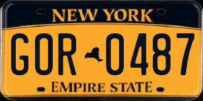 NY license plate GOR0487