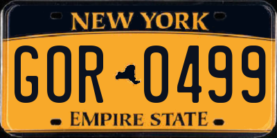 NY license plate GOR0499