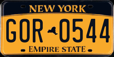 NY license plate GOR0544