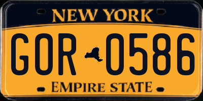 NY license plate GOR0586