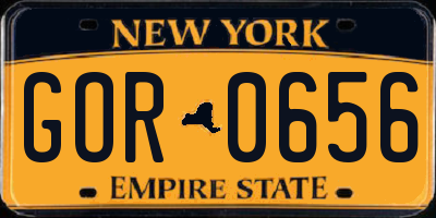 NY license plate GOR0656
