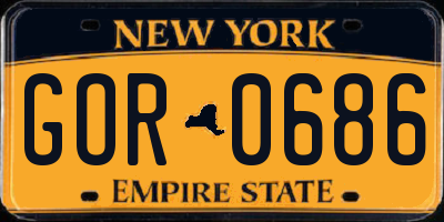 NY license plate GOR0686
