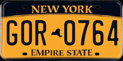 NY license plate GOR0764