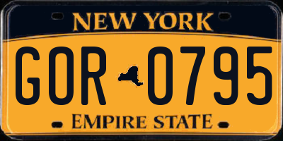 NY license plate GOR0795