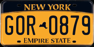 NY license plate GOR0879