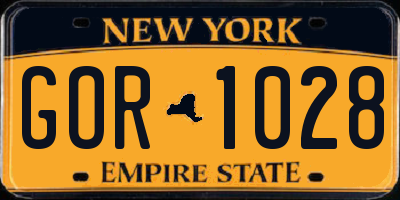 NY license plate GOR1028