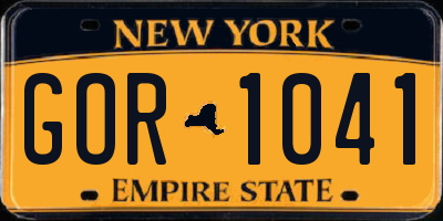 NY license plate GOR1041