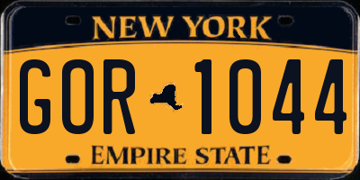 NY license plate GOR1044