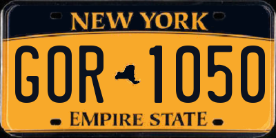 NY license plate GOR1050