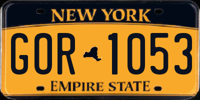 NY license plate GOR1053