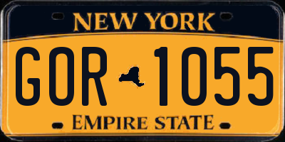 NY license plate GOR1055