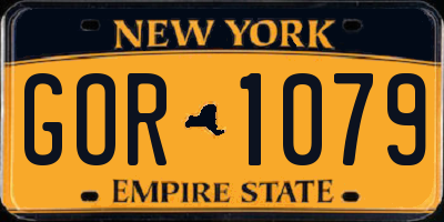 NY license plate GOR1079