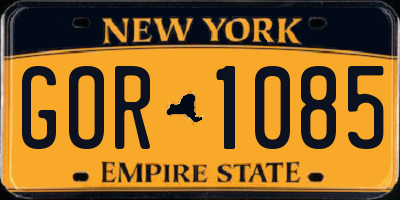 NY license plate GOR1085