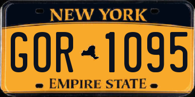 NY license plate GOR1095