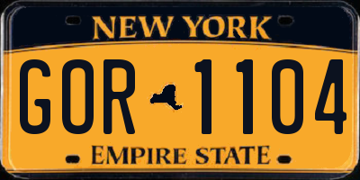 NY license plate GOR1104