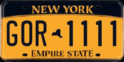 NY license plate GOR1111