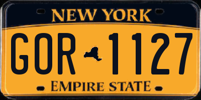 NY license plate GOR1127