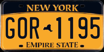 NY license plate GOR1195
