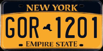 NY license plate GOR1201